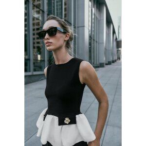 ZARA CONTRAST STRETCH TOP